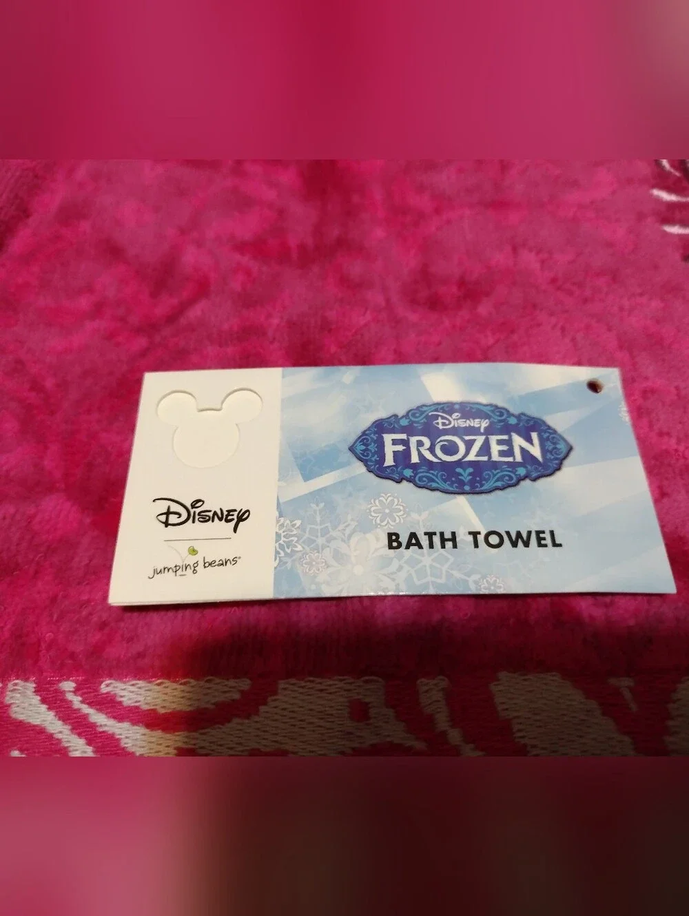 Disney Frozen Pink Bath Towel with Anna & Elsa Graphic